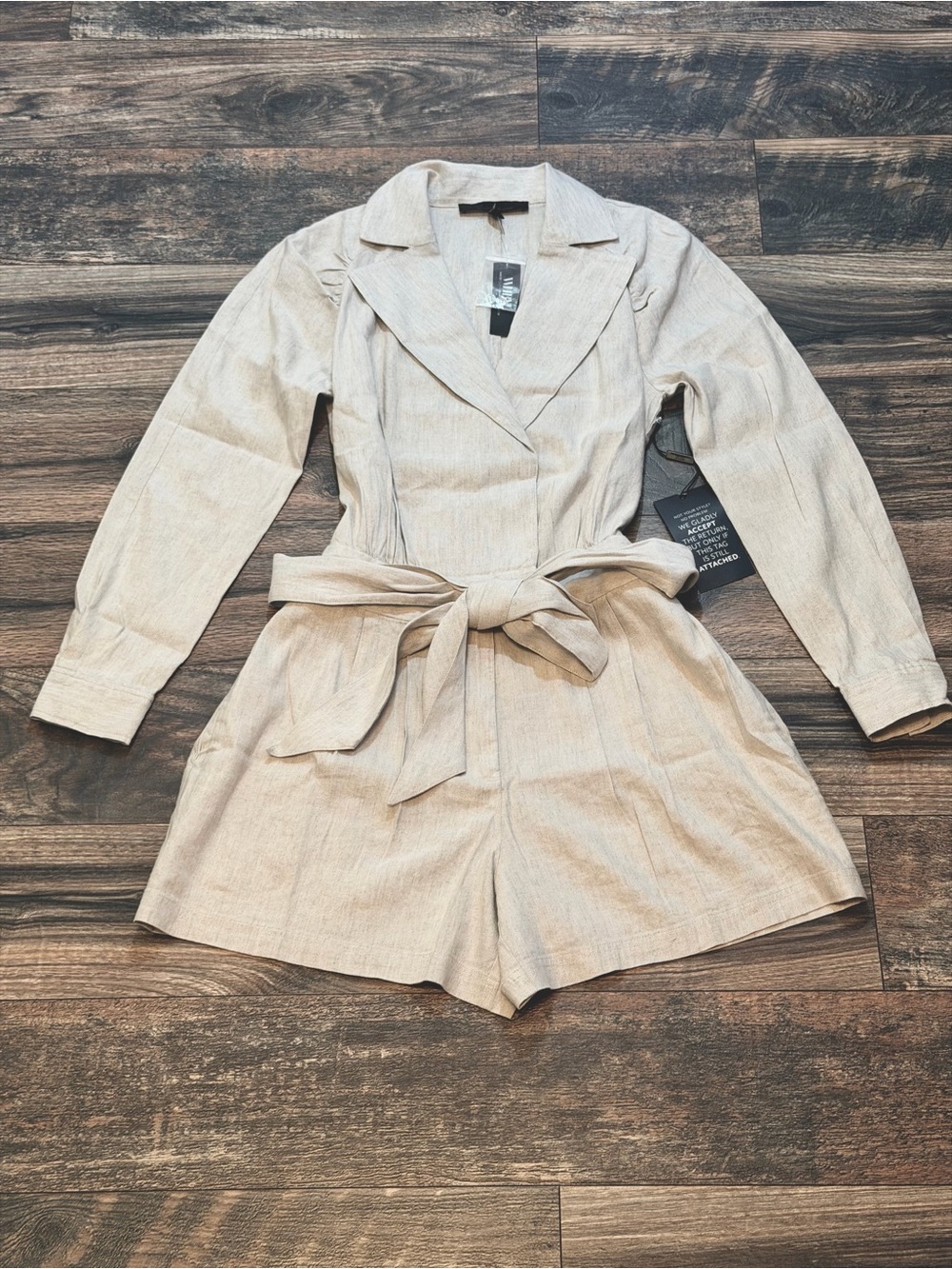 White House Black Market Linen-Blend Romper size 6